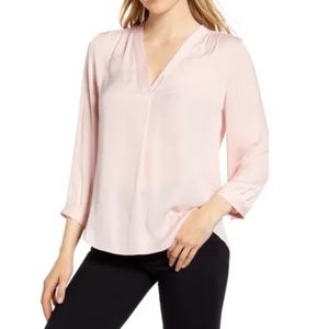 [vince camuto] pink rumple fabric blouse